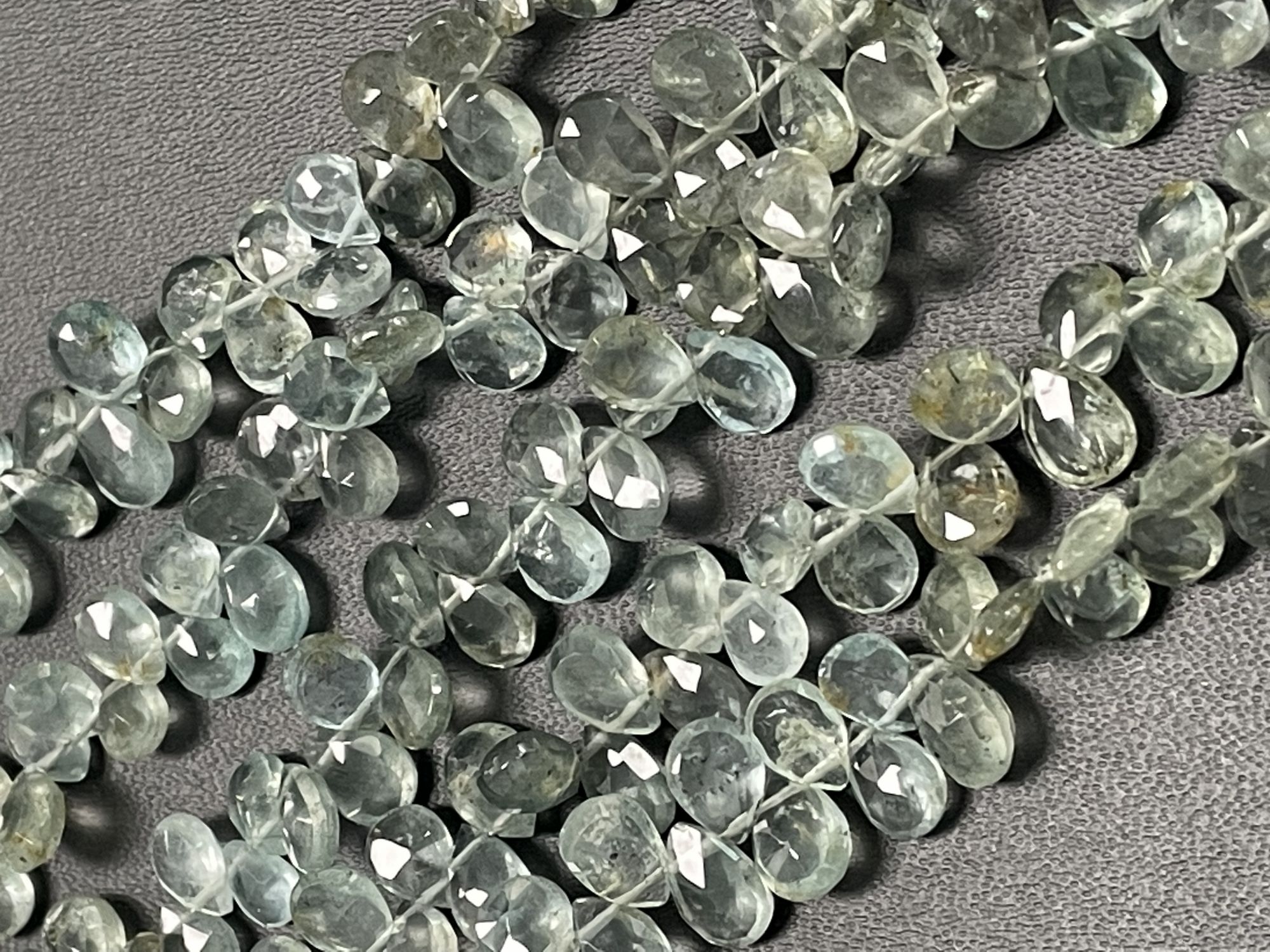 Moss Aquamarine Pear Faceted