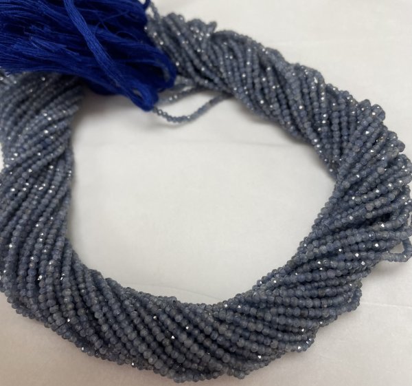 Natural Greyish  Blue Sapphire Rondelle