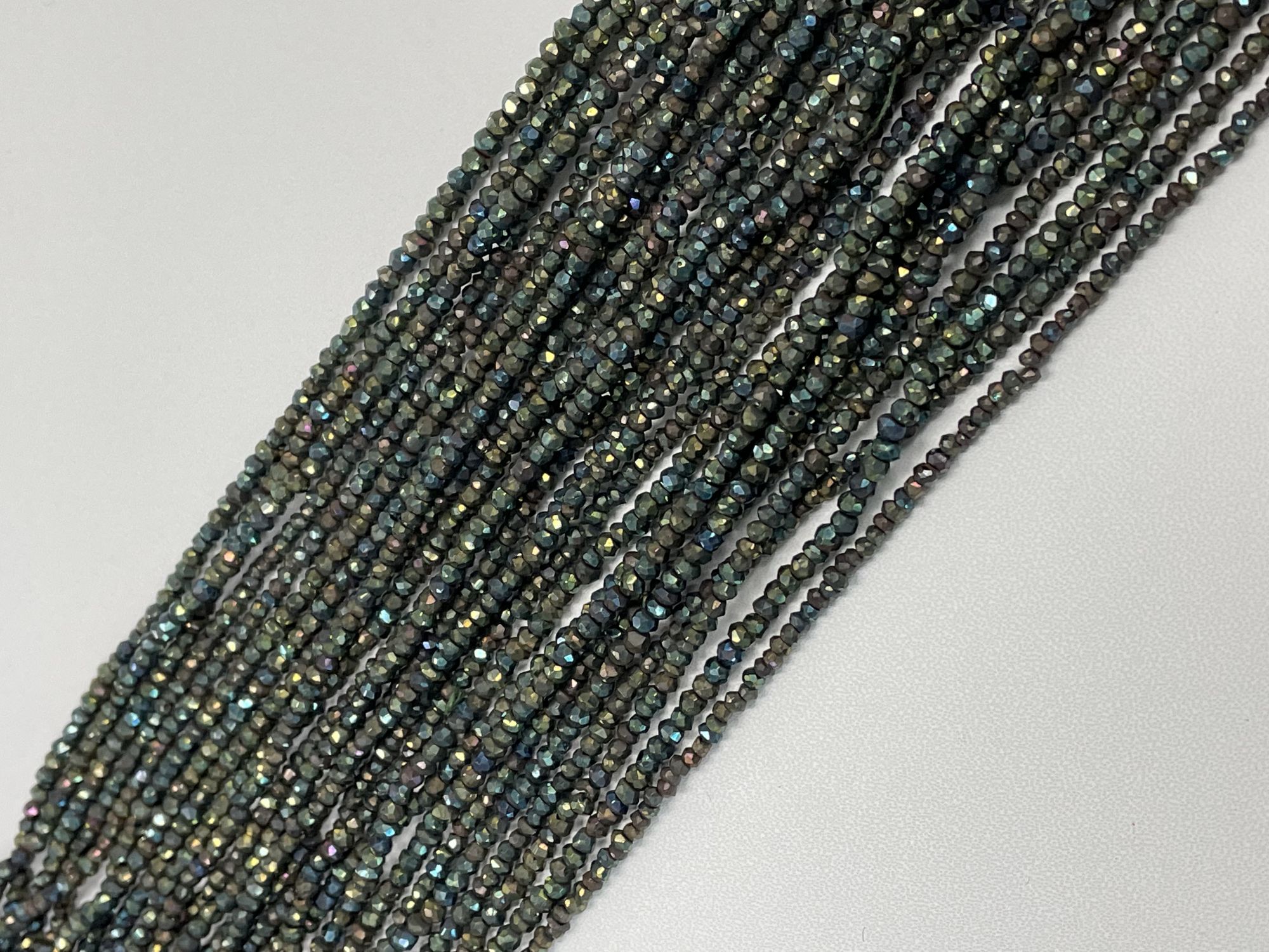 Mystic Green Spinel Rondelle Faceted