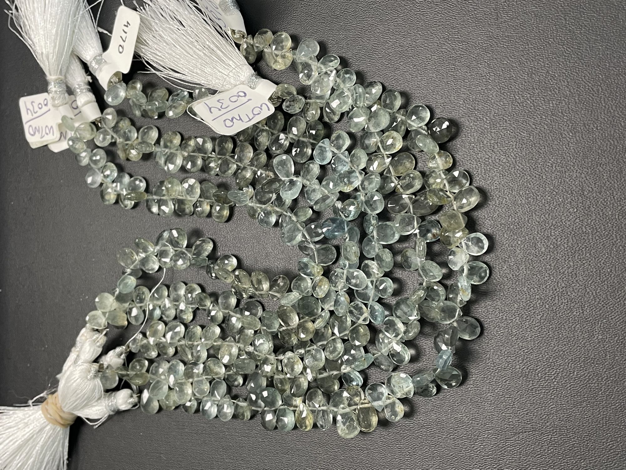 Moss Aquamarine Pear Faceted