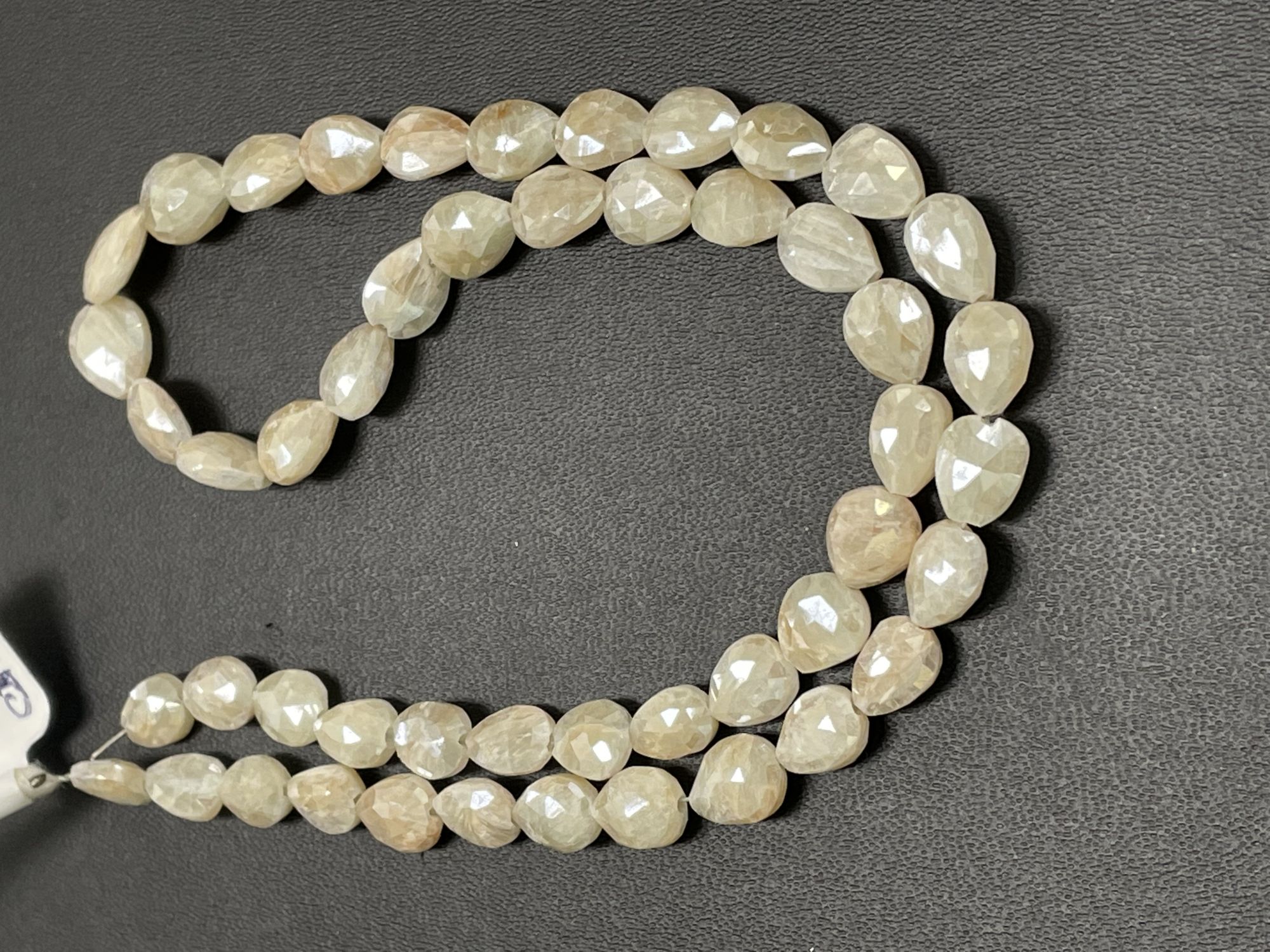Pearl White Silverite Pear Faceted