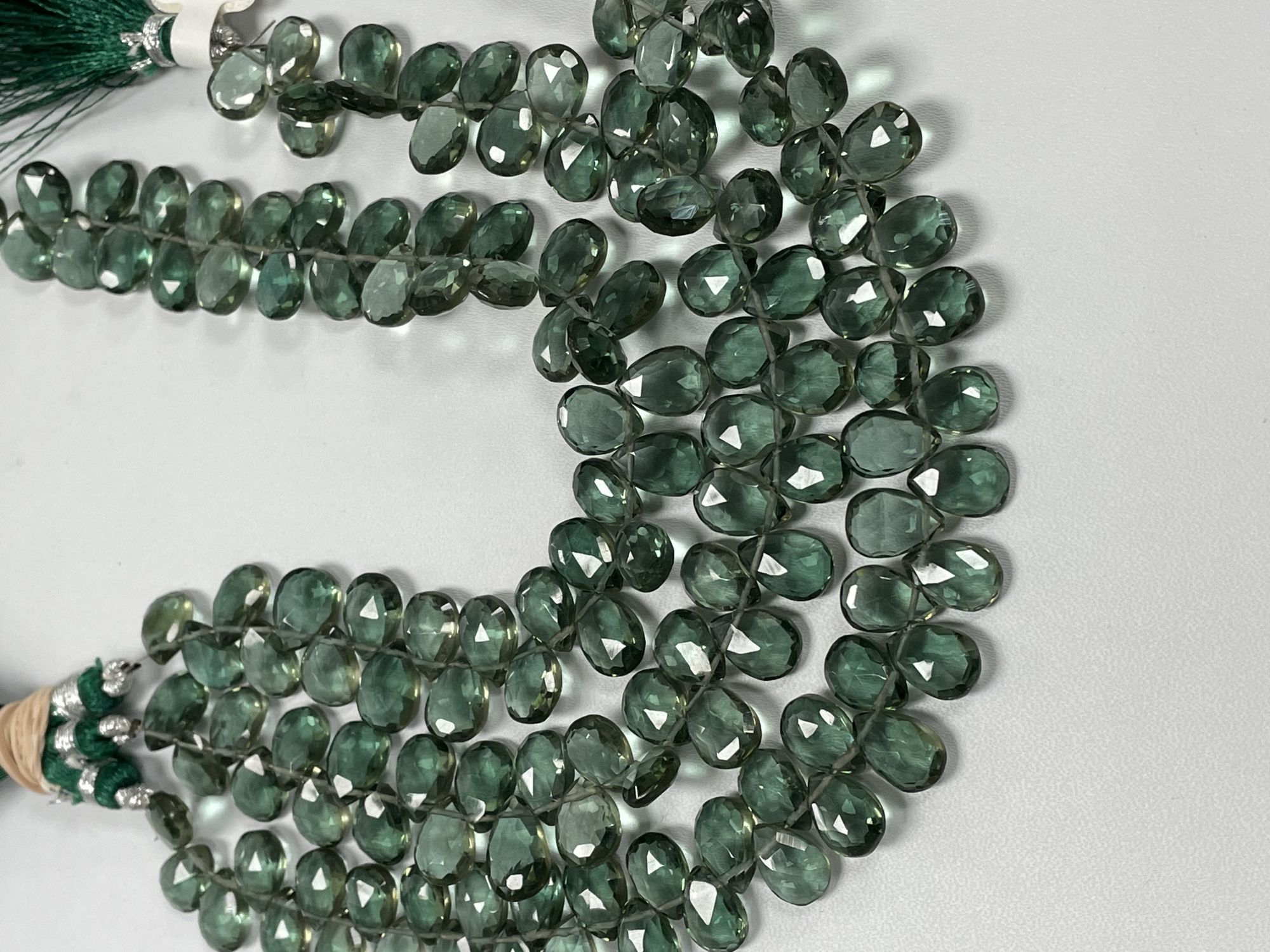 Green Hydro Quartz Pear Faceted