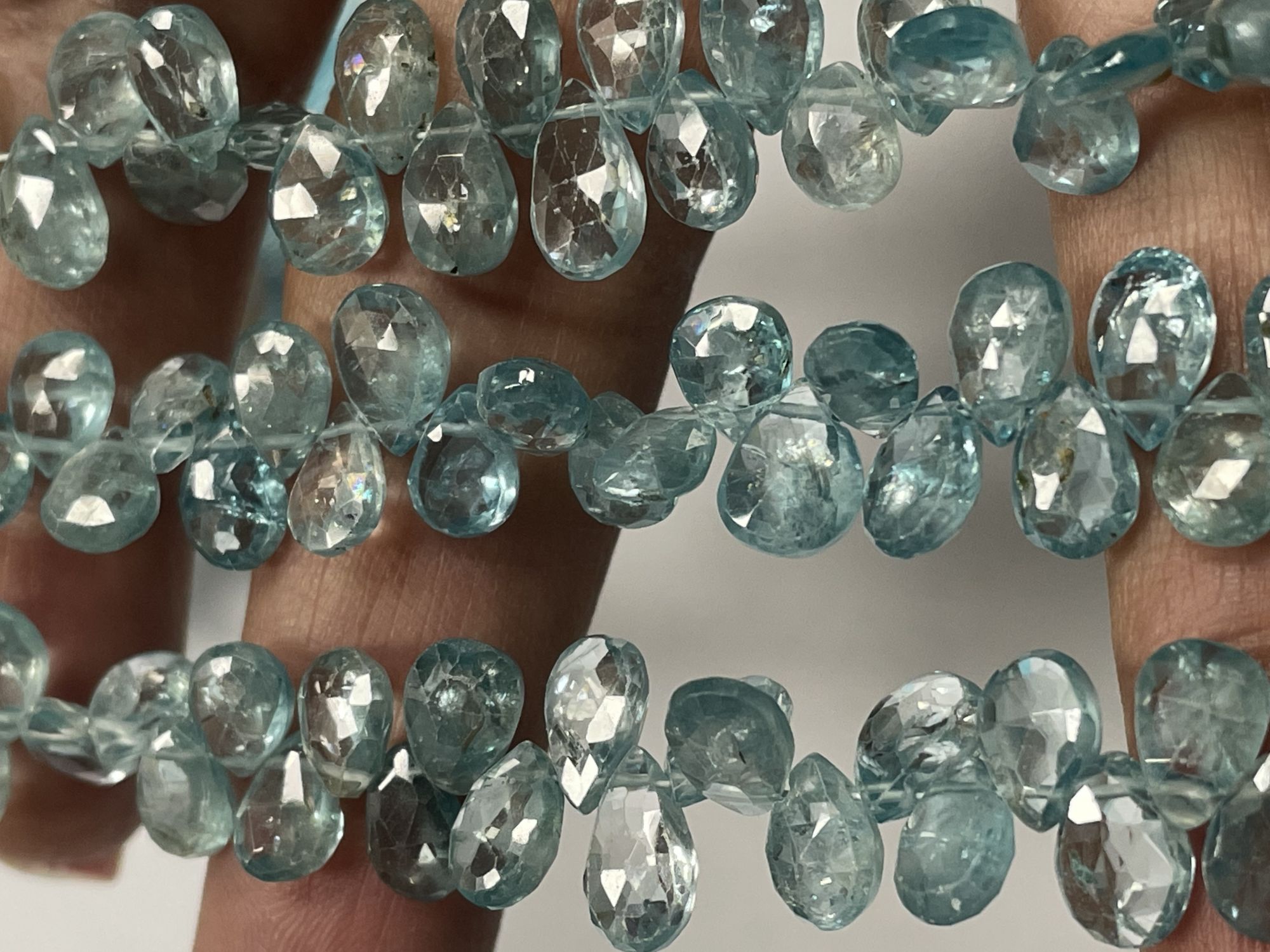 Blue Zircon Pear Faceted