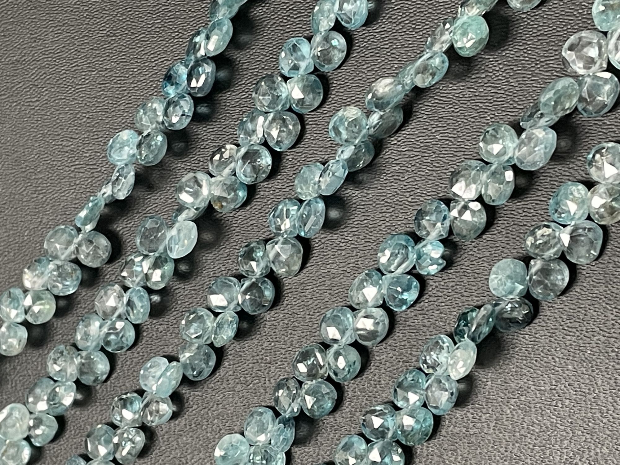 Blue Zircon Heart Faceted