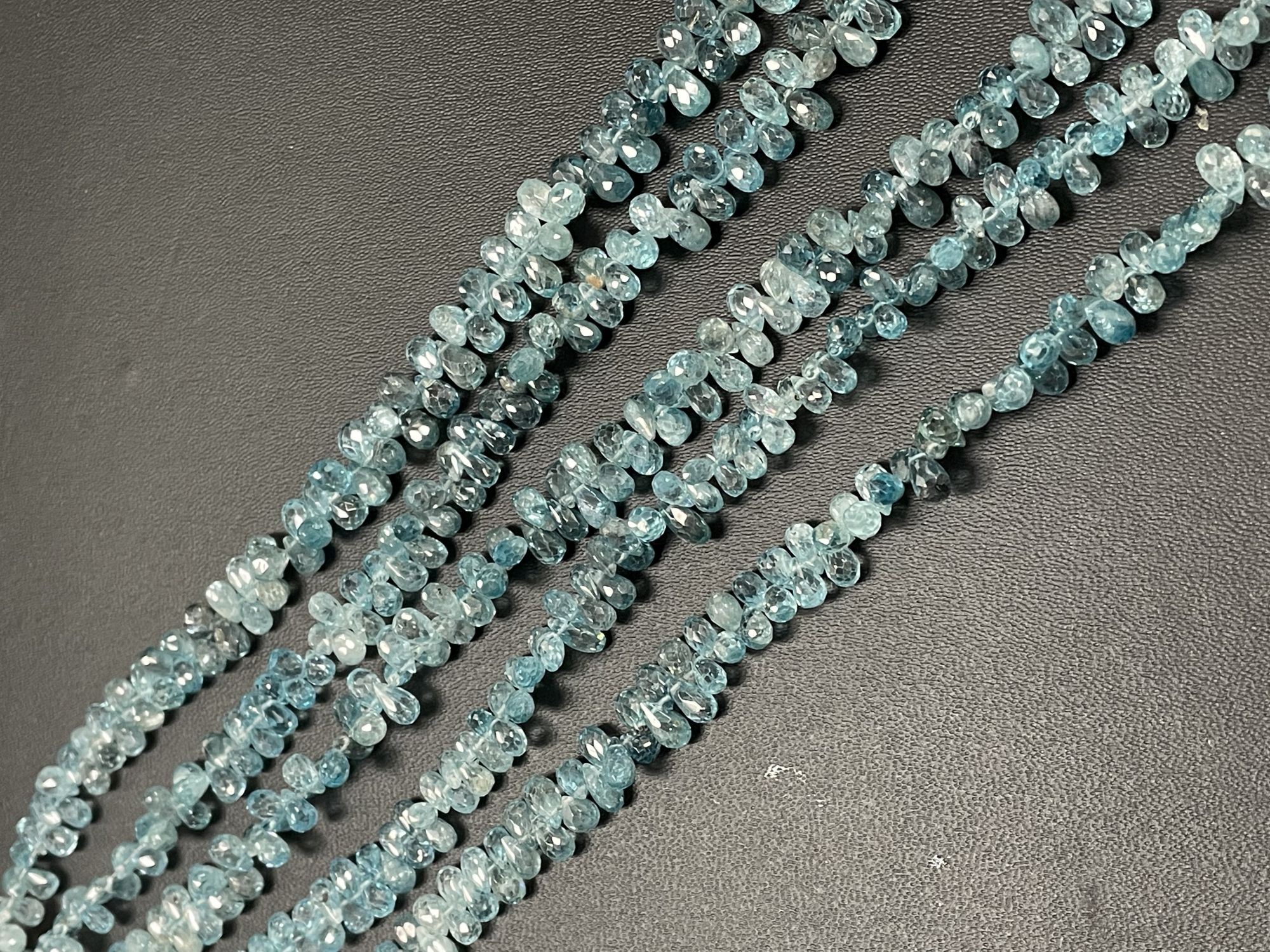 Blue Zircon Drop Faceted