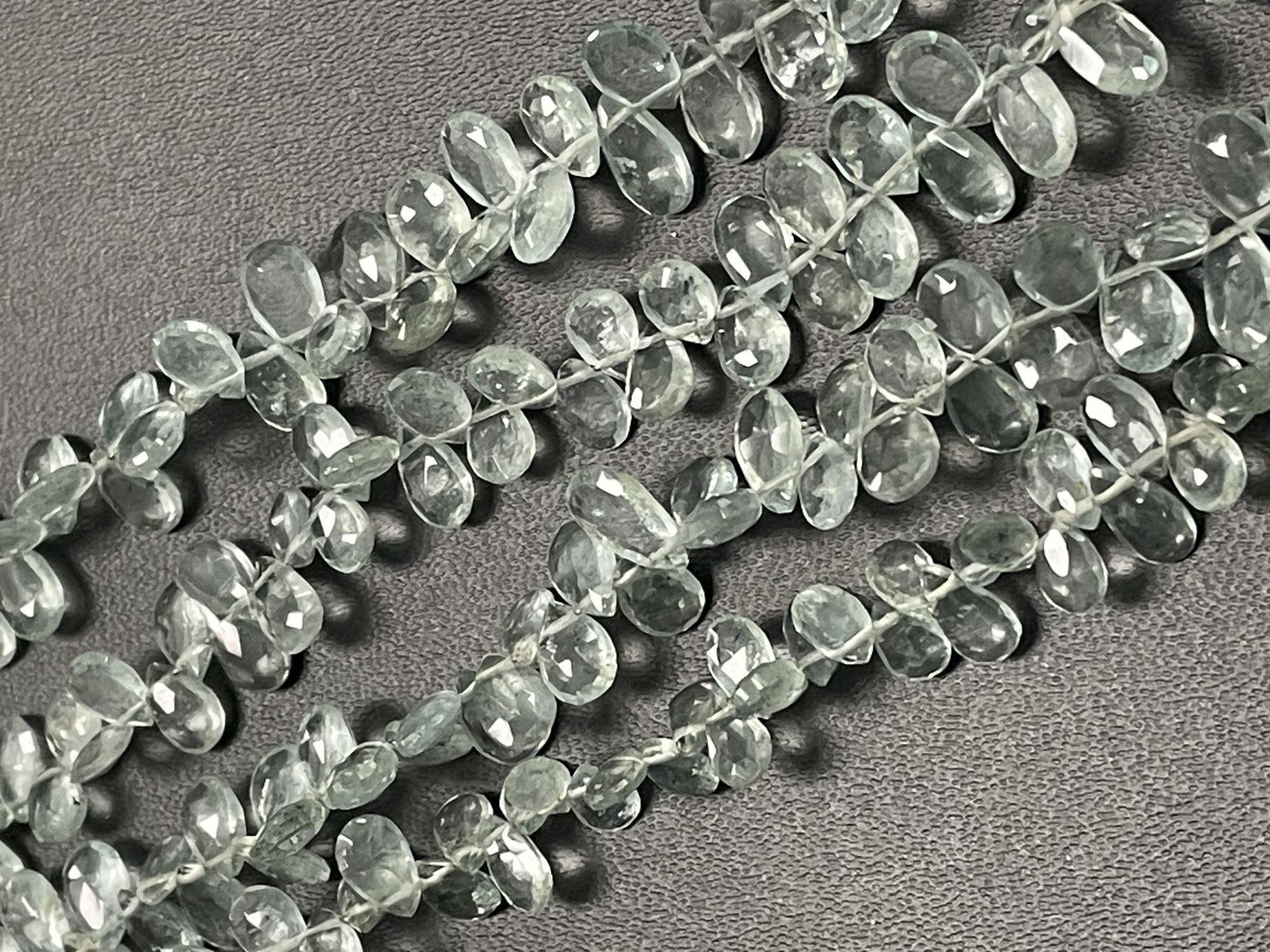 Moss Aquamarine Pear Faceted