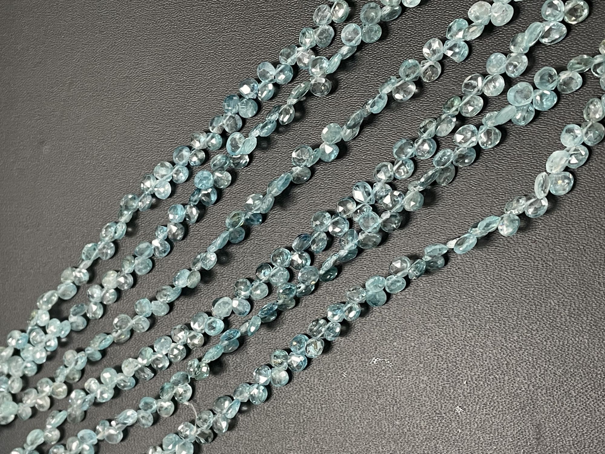 Blue Zircon Heart Faceted