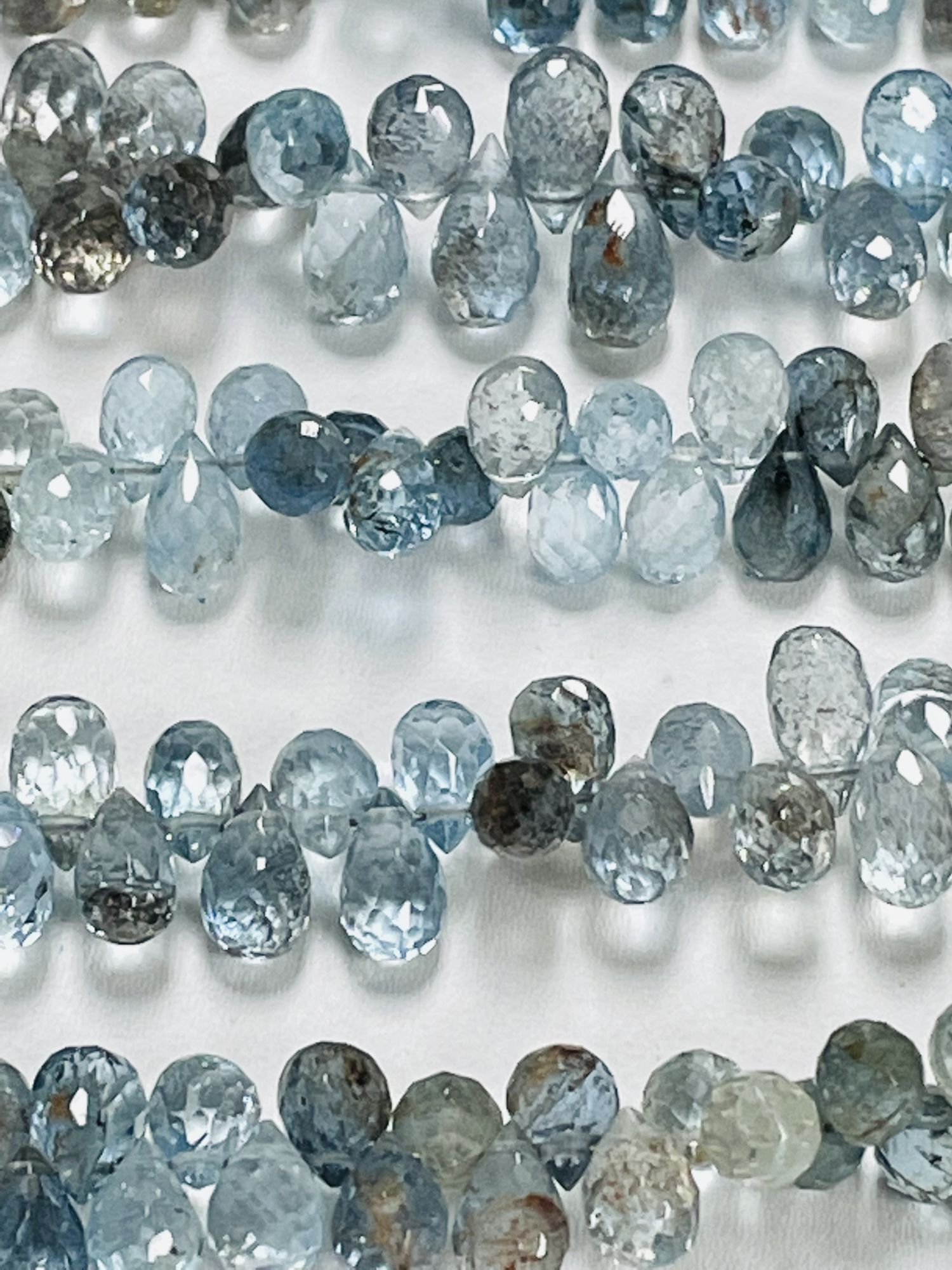 Copper Aquamarine Drops Faceted