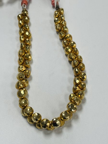 Gold Coated Pyrite Onion Faceted