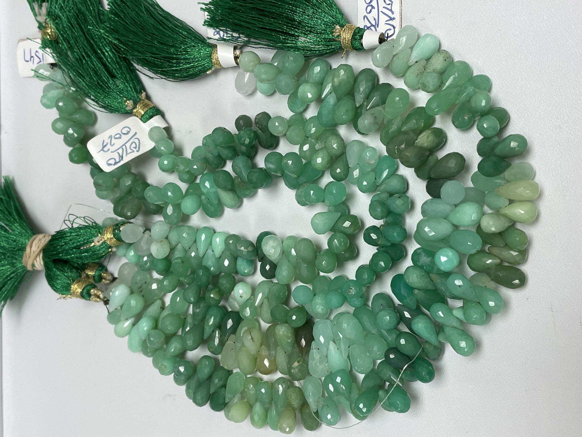 Chrysoprase Drops Faceted