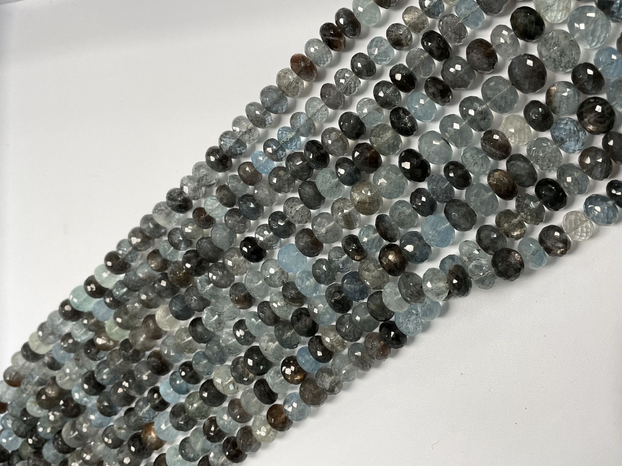 Copper Aquamarine Rondelle Faceted