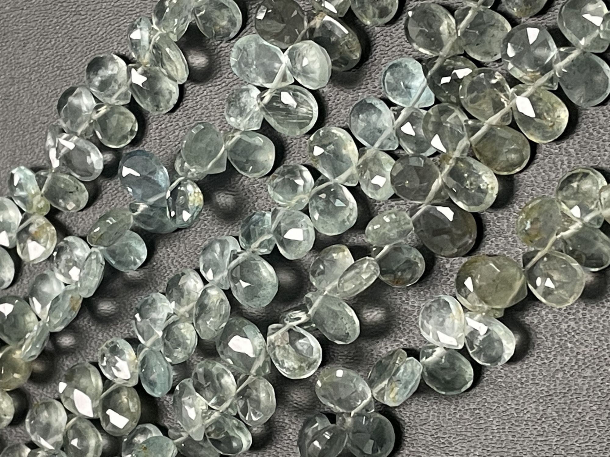 Moss Aquamarine Pear Faceted