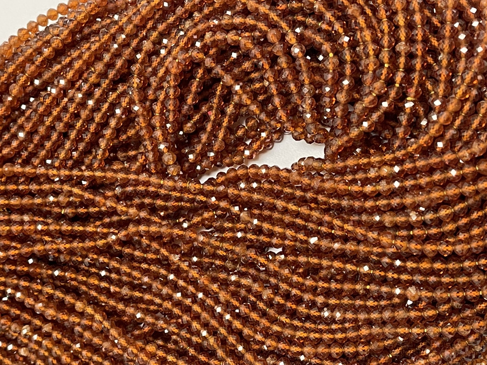 Hessonite Garnet Rondelle Faceted