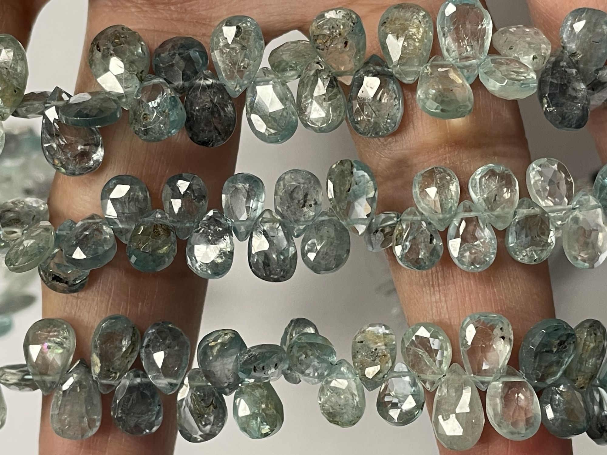 Shaded Blue Zircon Pear Faceted