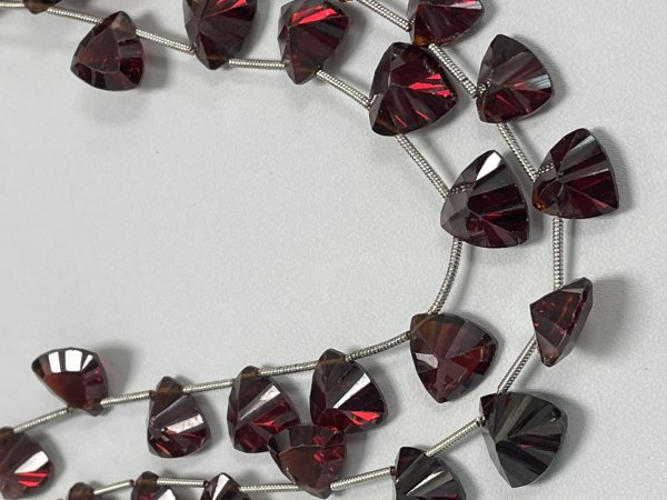Red Garnet Hydro Trillions Concave Faceted