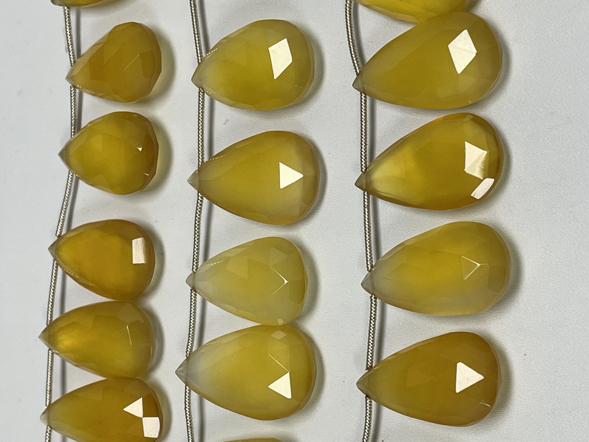 Yellow Chalcedony Pear Faceted