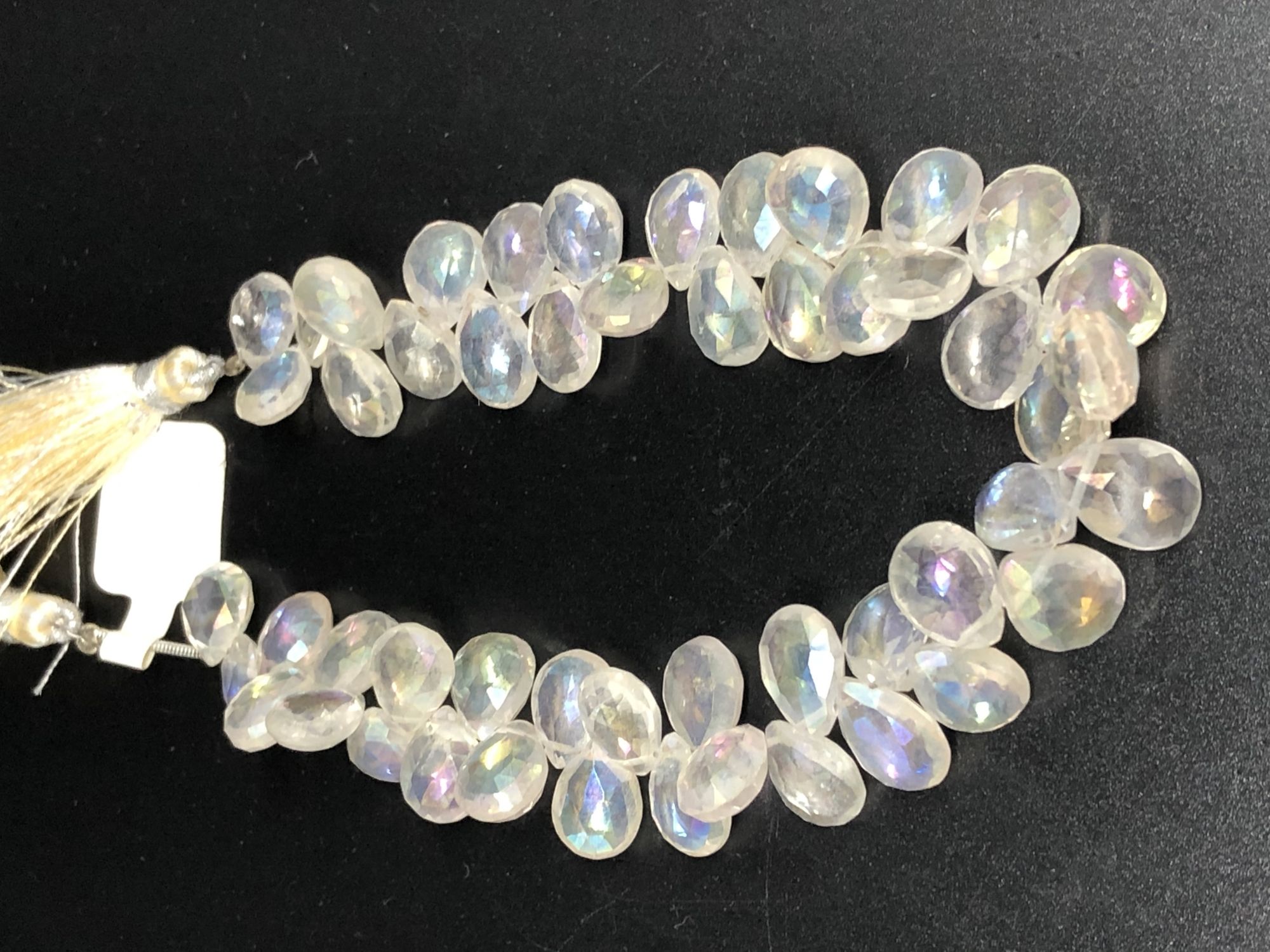 White mystic quartz pear