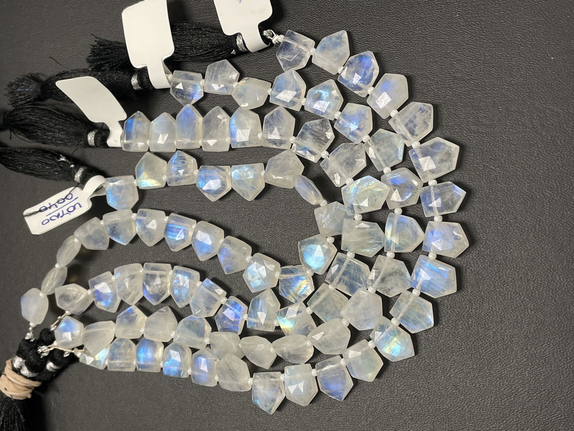 Rainbow Moonstone Fan Cut Faceted