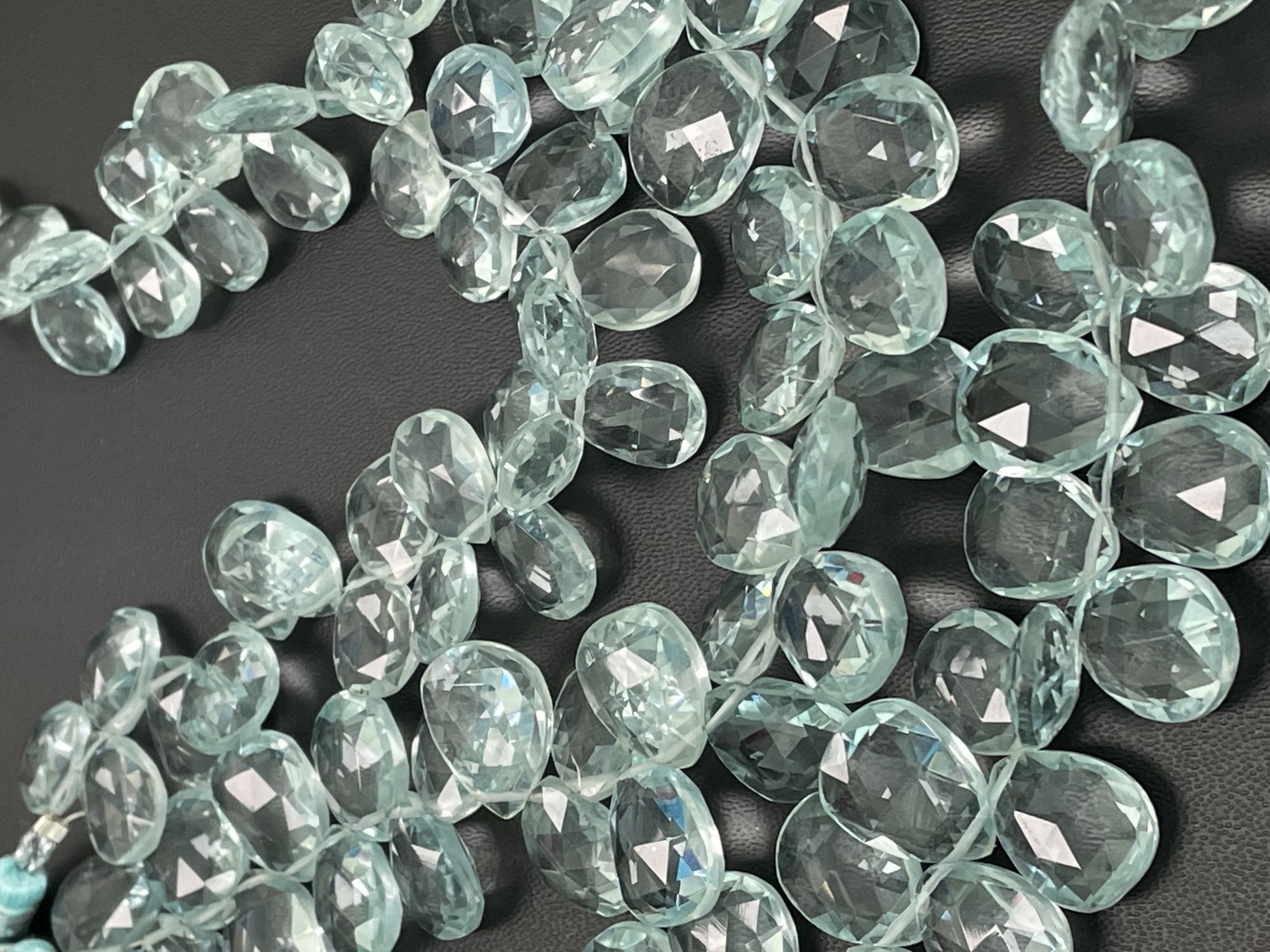 Aquamarine Hydro Quartz Pear Faceted