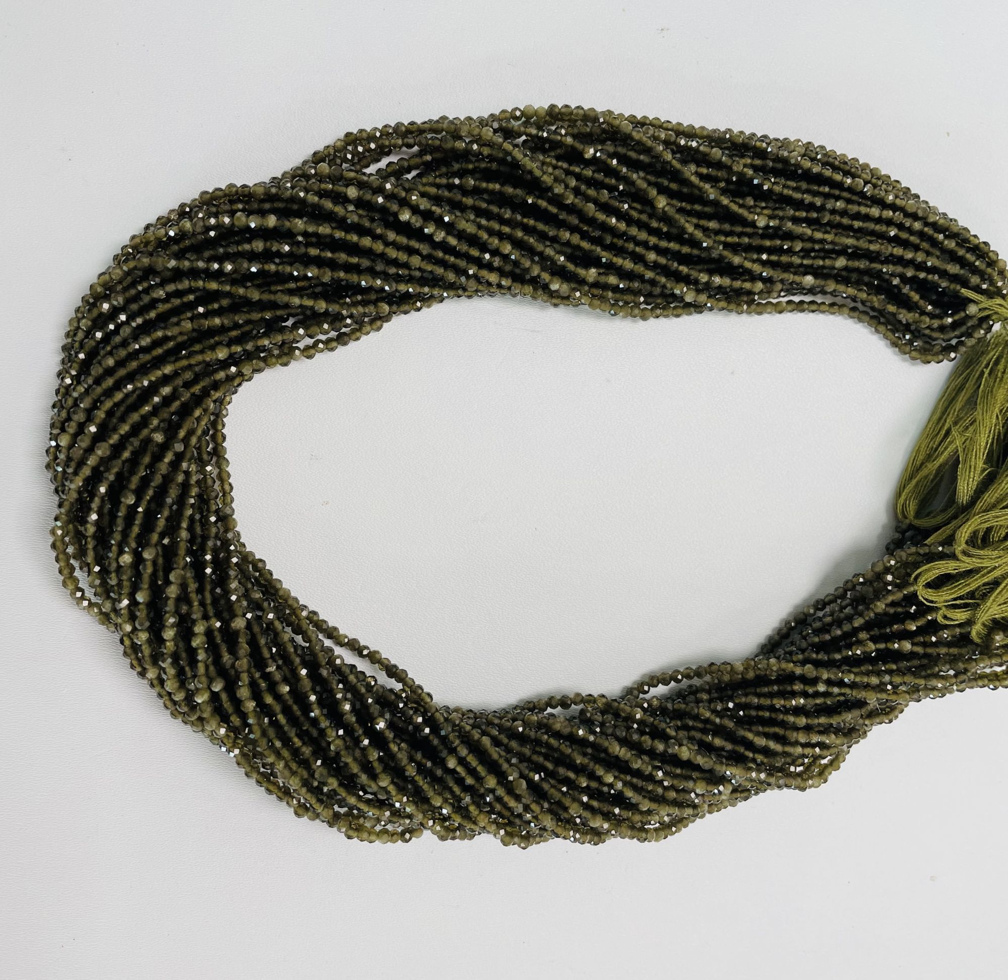 Cats eye Rondelle Faceted