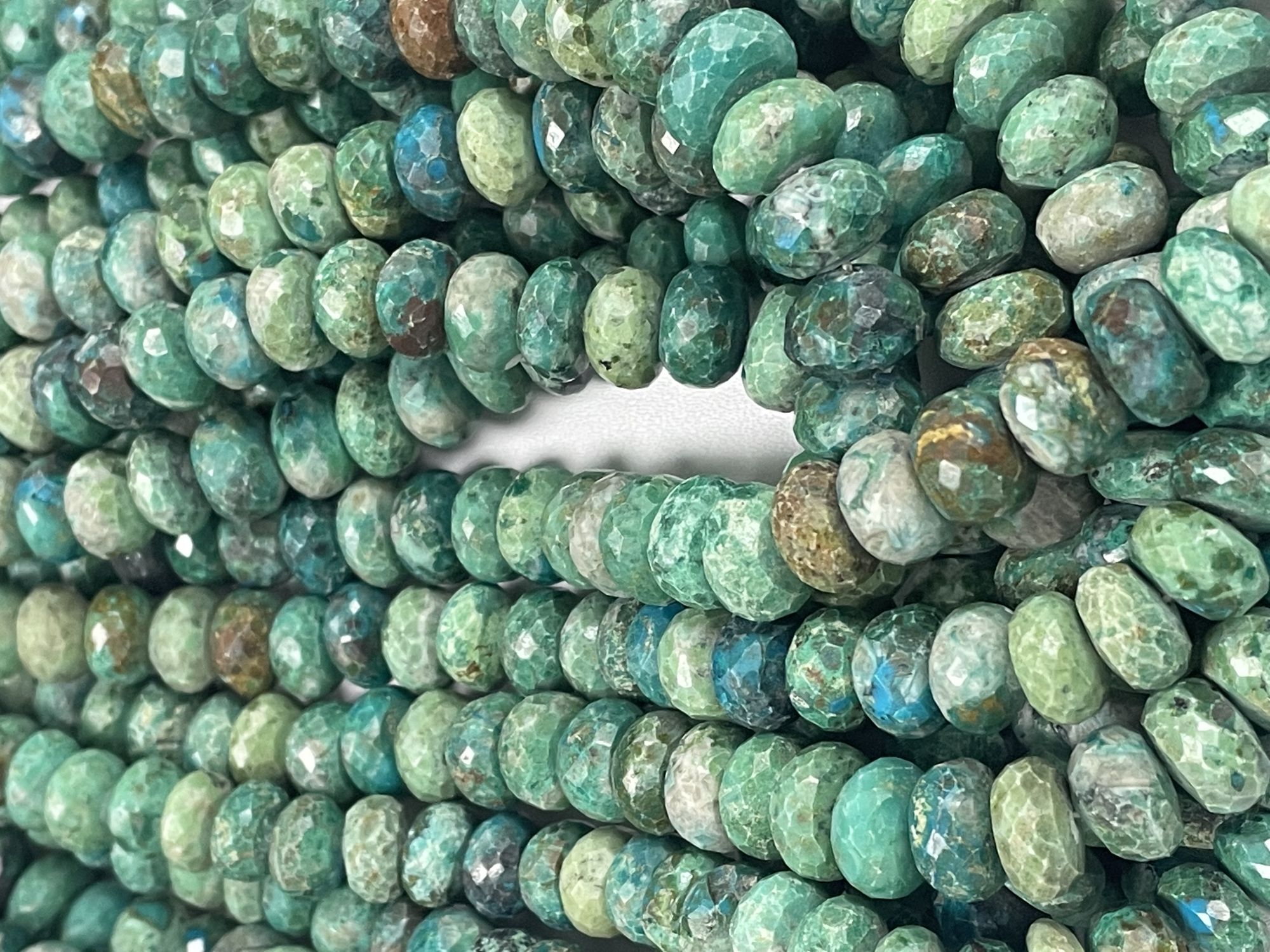 Chrysocolla Rondelles Faceted