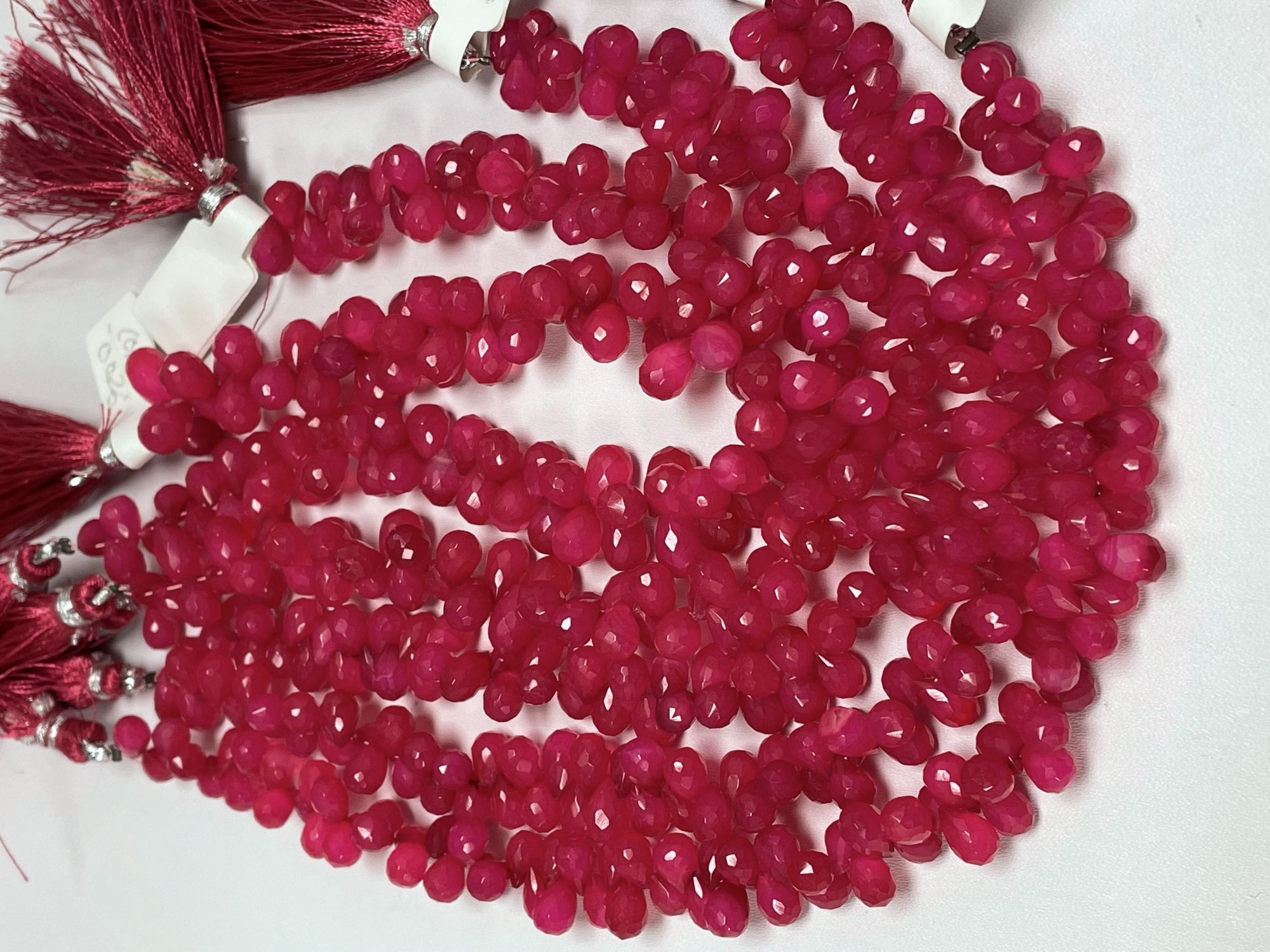 Pink Chalcedony Drop Faceted