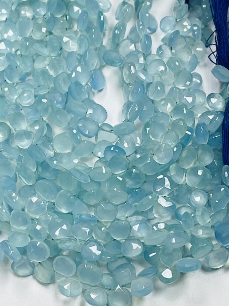 Blue Chalcedony Heart Faceted