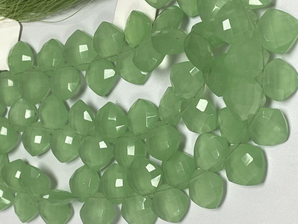 Green Chalcedony Cushion Faceted