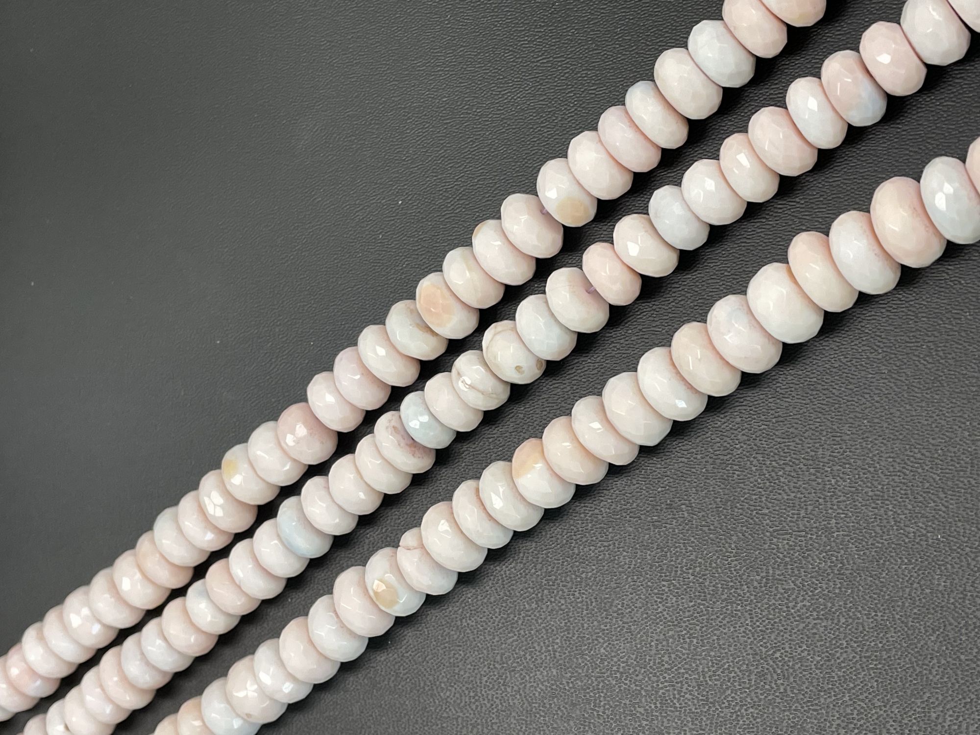 Pink Opal Rondelle Faceted