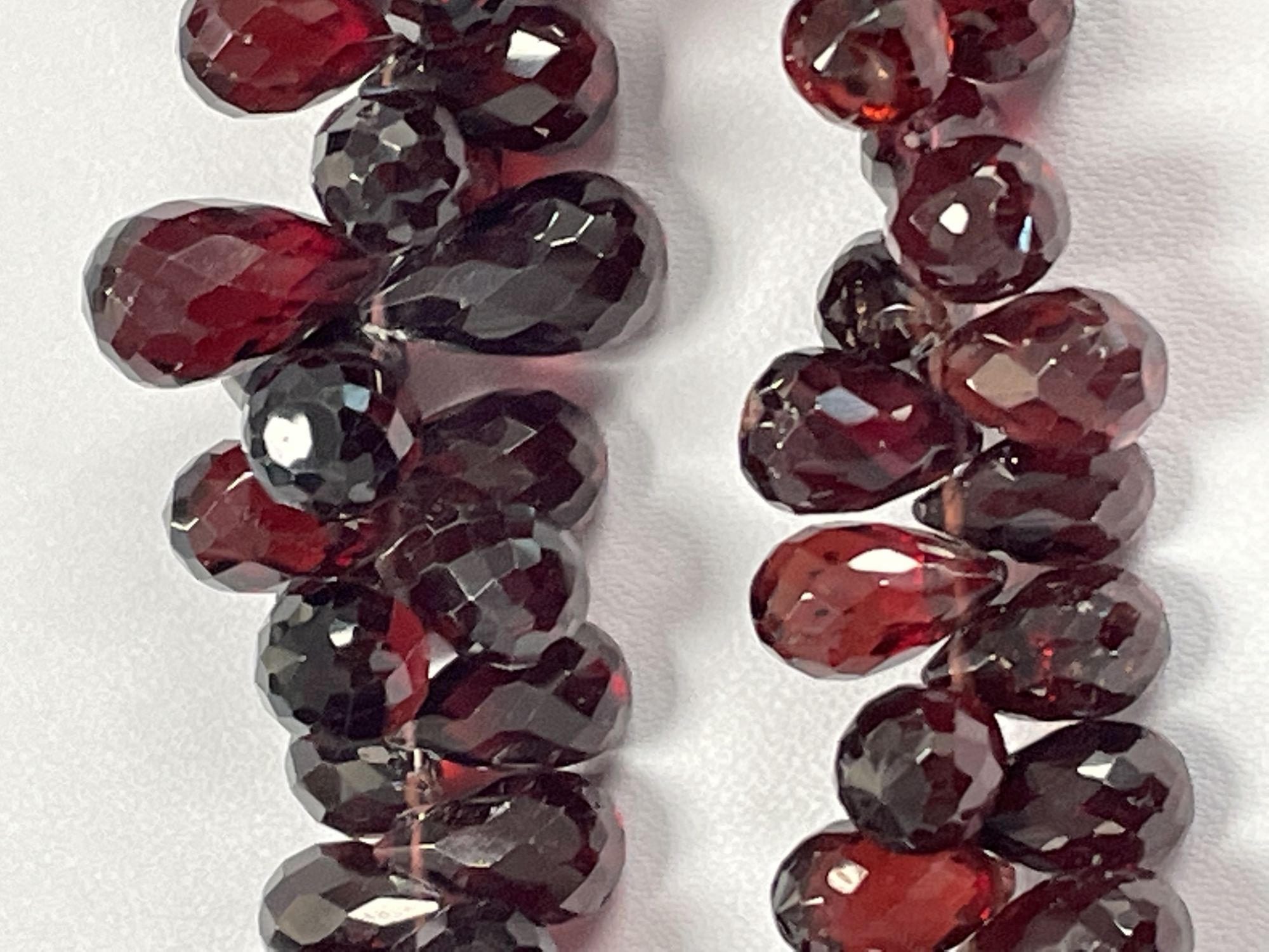 Red Garnet Drop Faceted
