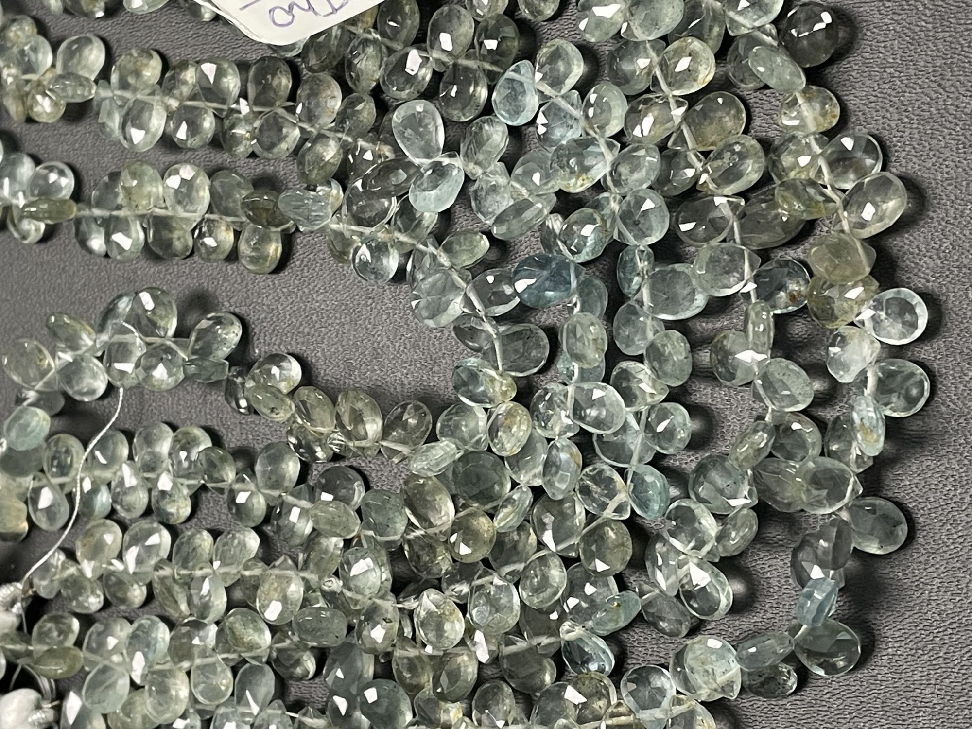 Moss Aquamarine Pear Faceted