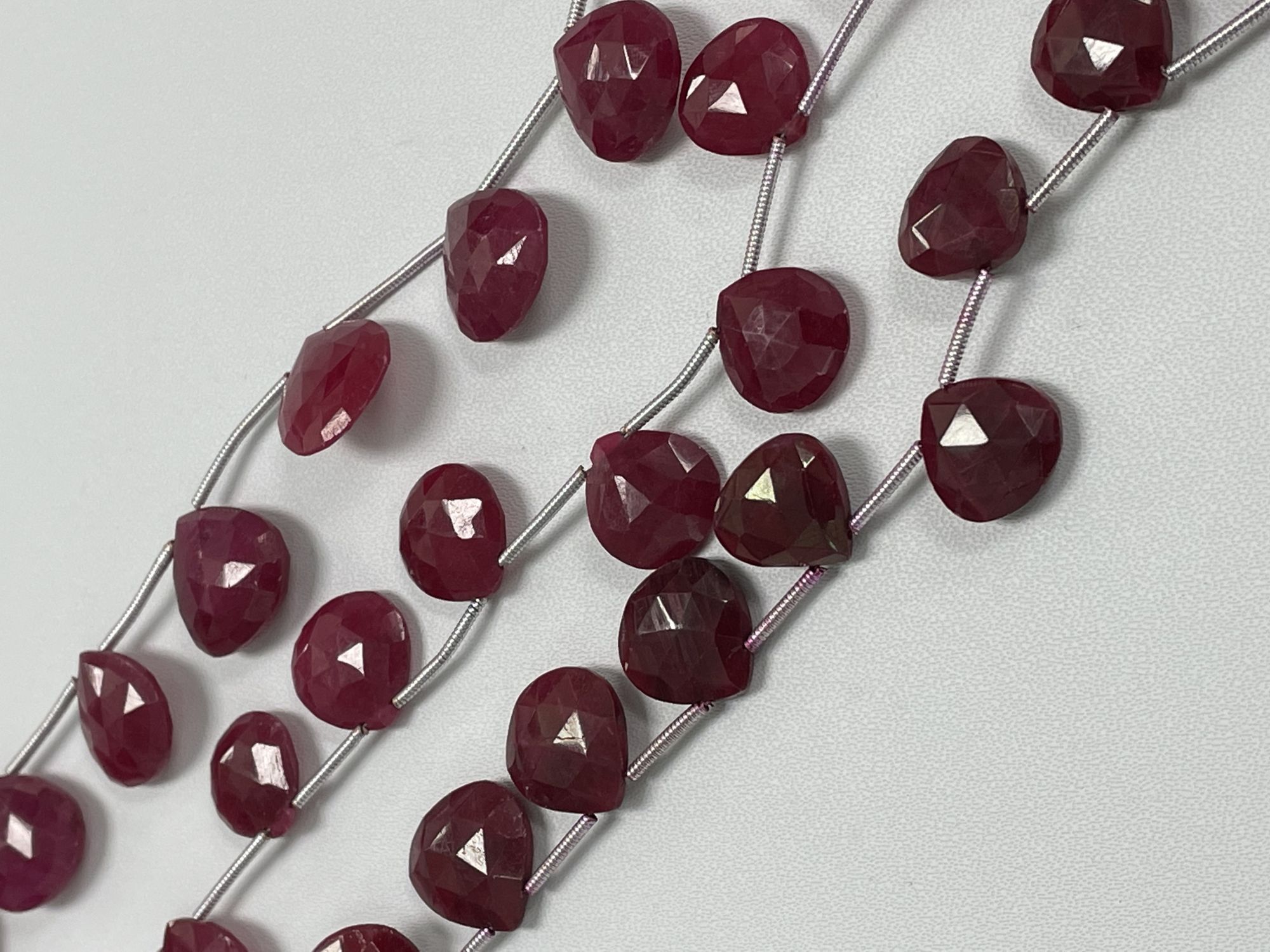 Dyed Ruby Heart Faceted