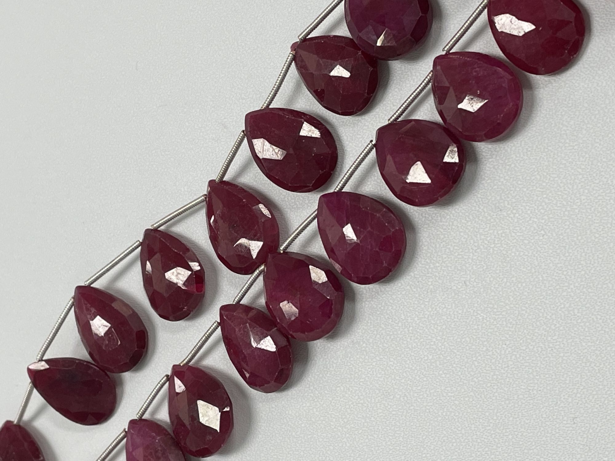Dyed Ruby Pear Faceted
