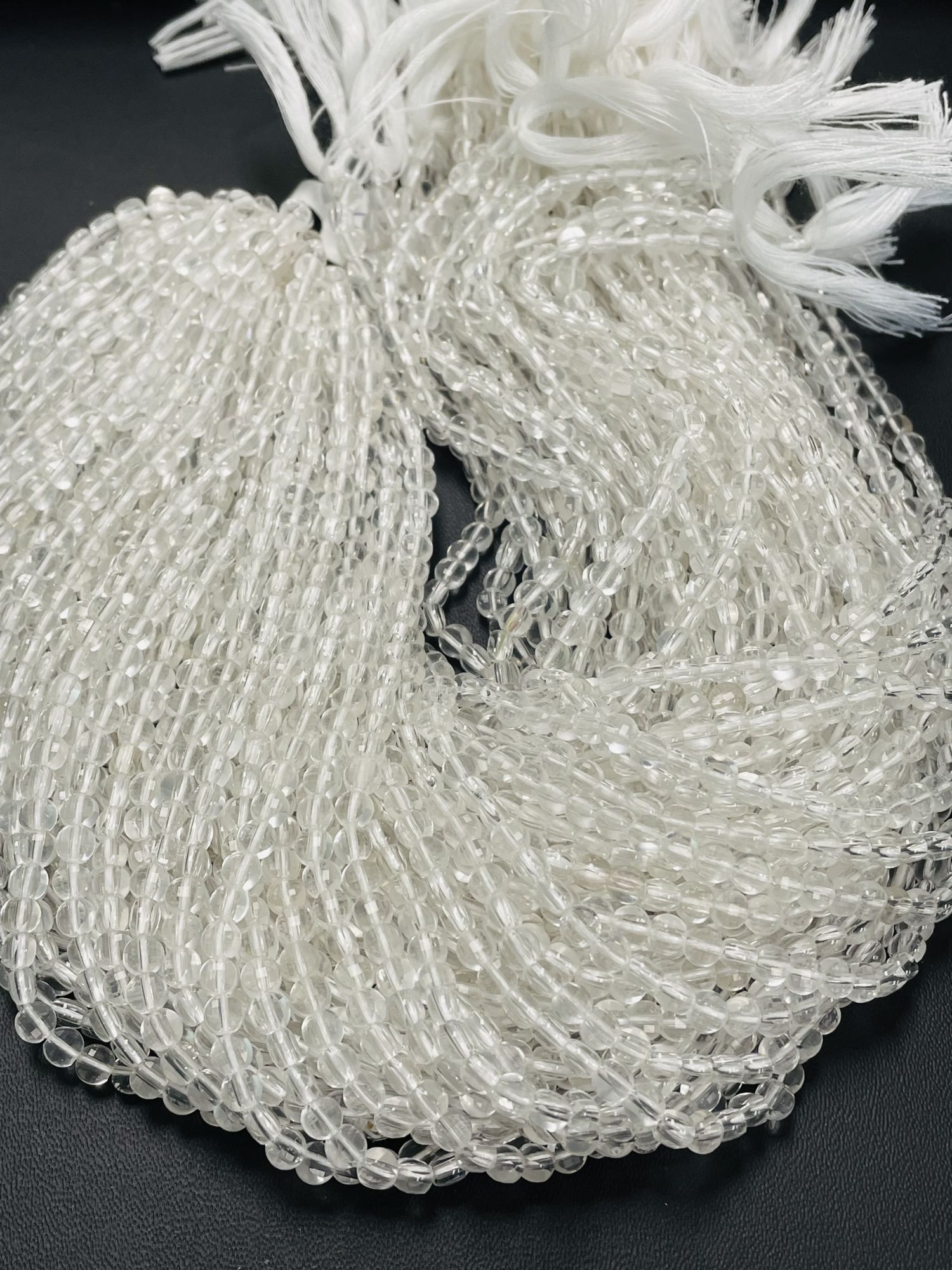 Crystal Quartz Coin Faceted