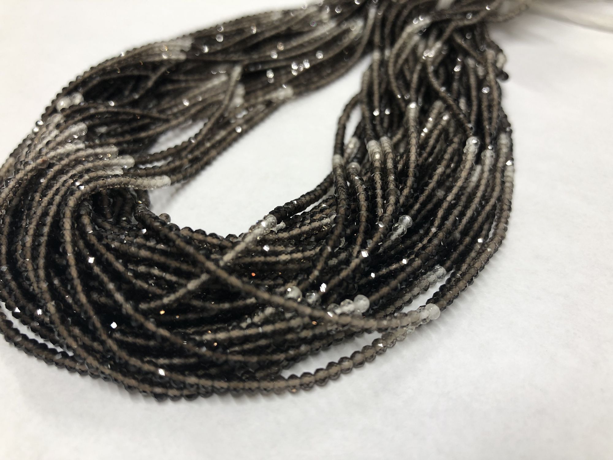 Shaded Smoky Quartz Rondelles Faceted
