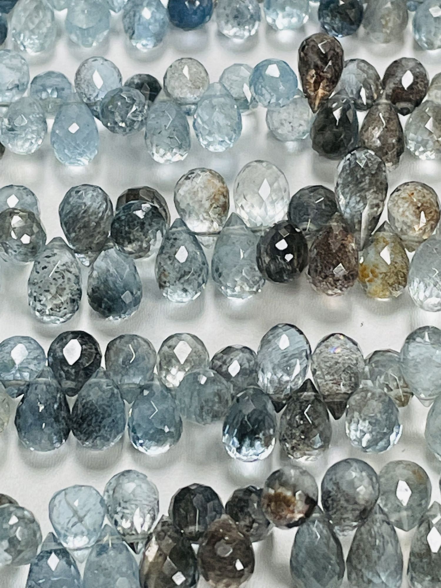 Copper Aquamarine Drop Faceted