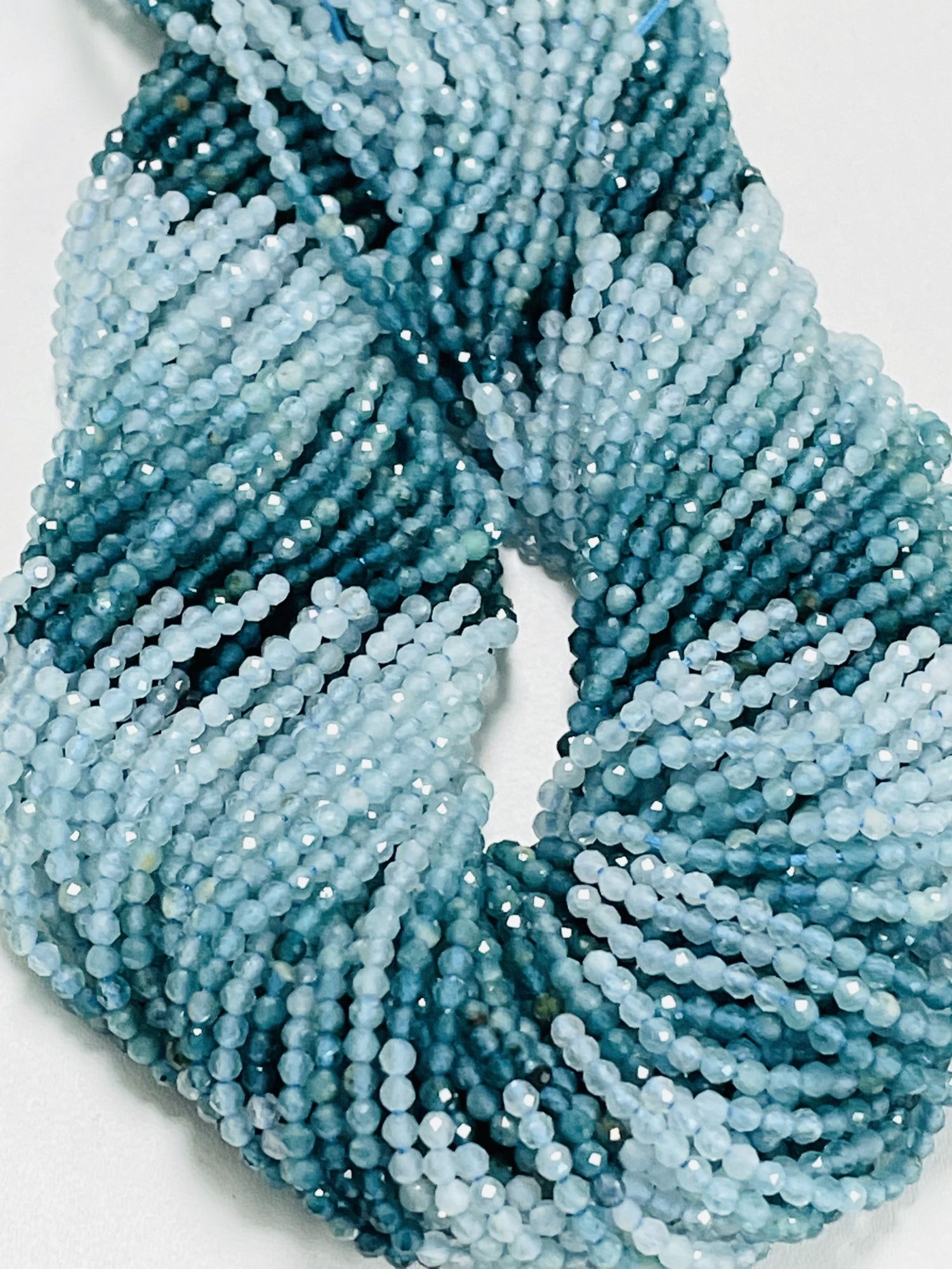 Shaded Grandidierite Rondelle Faceted