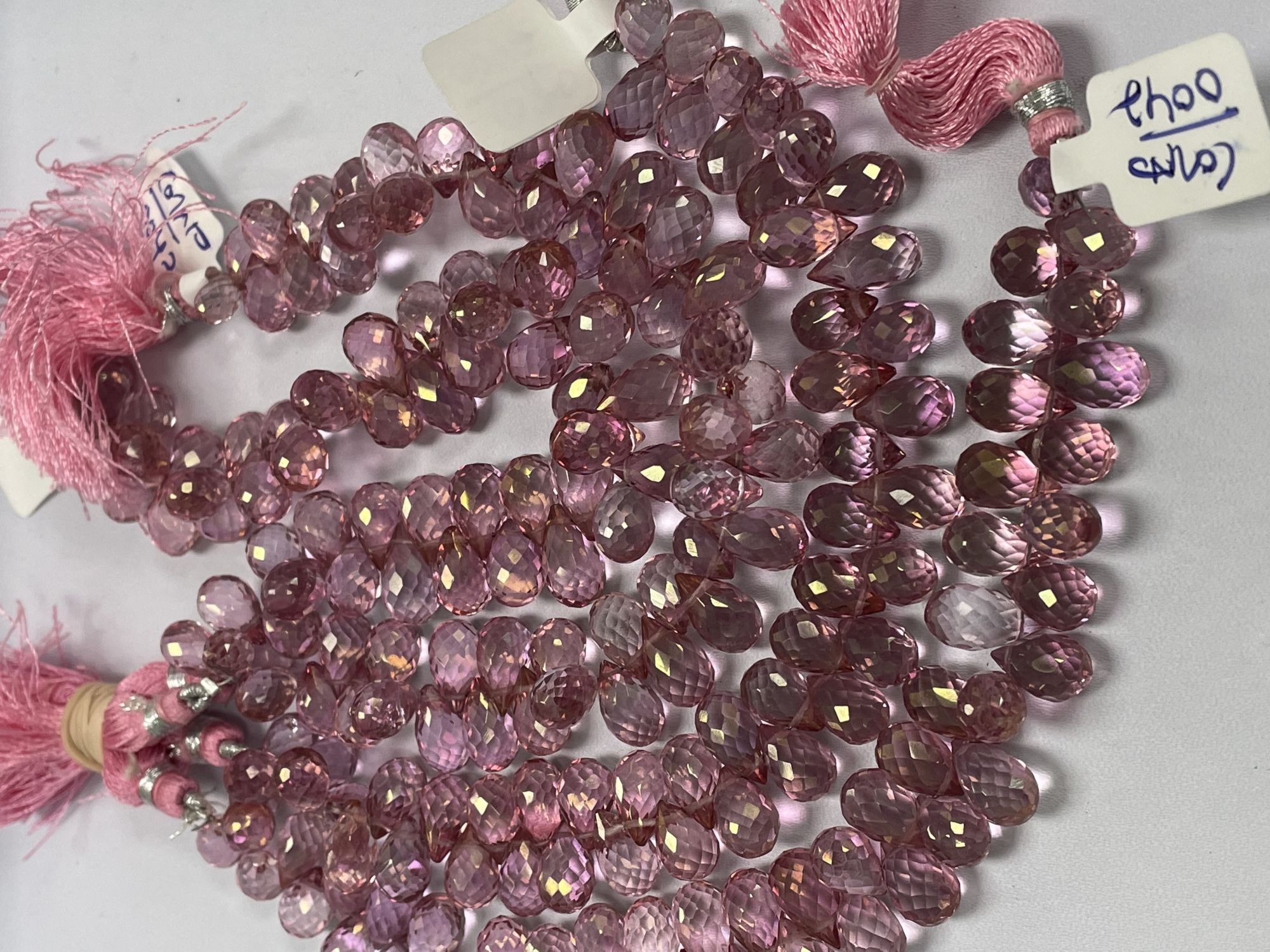 Pink Mystic Quartz Drop Faceted