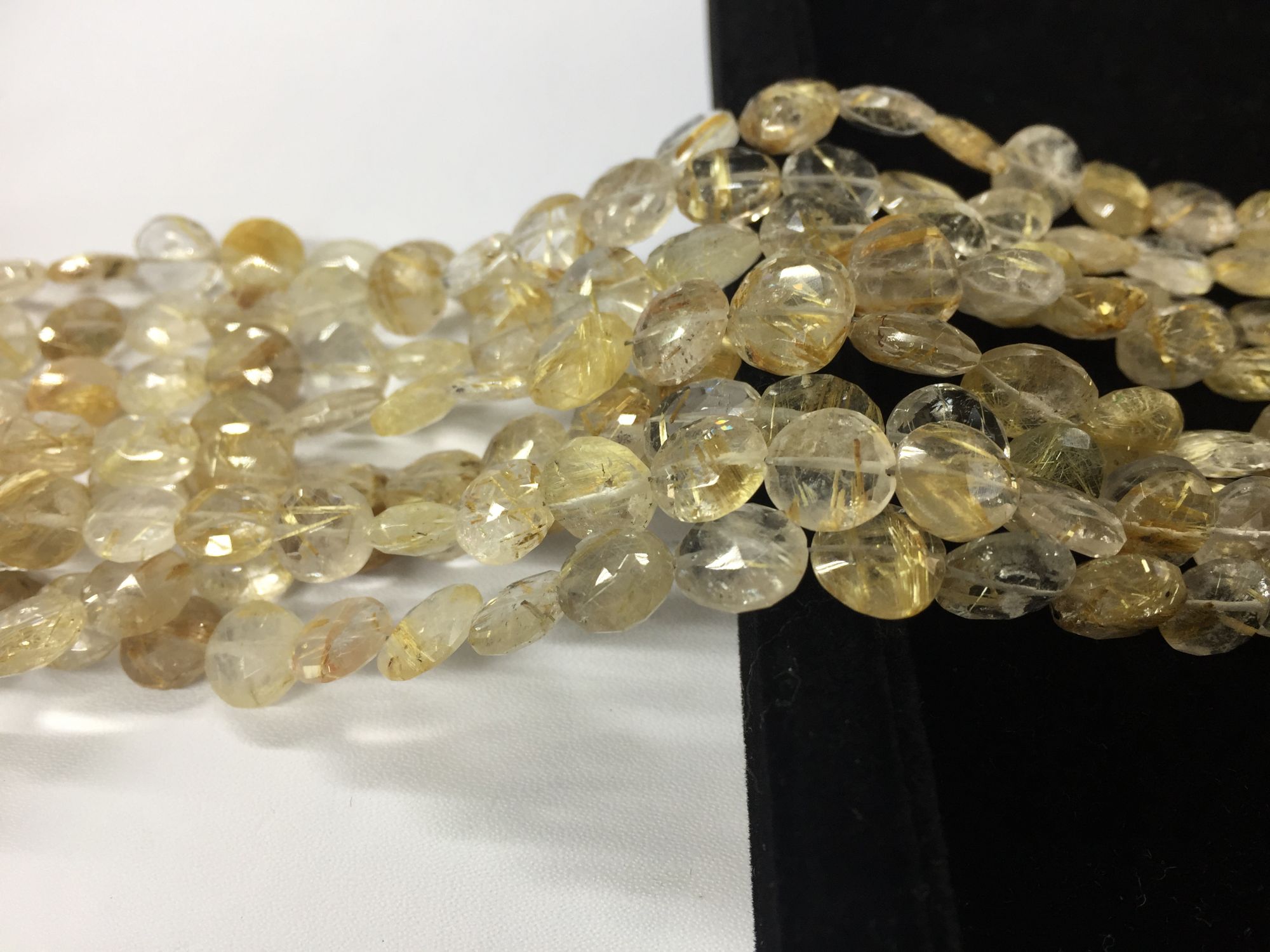 Golden Rutilated Quartz Coins Faceted