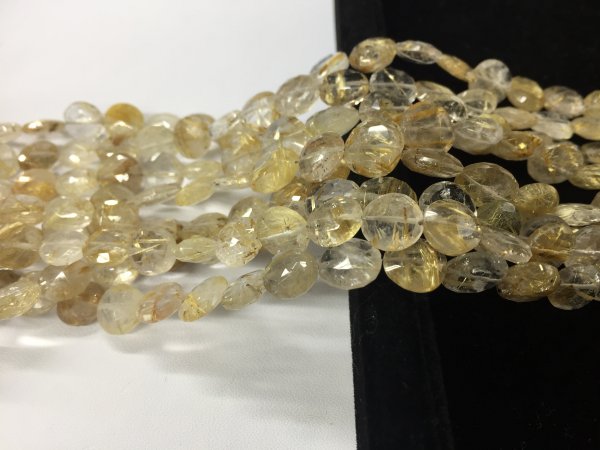 Golden Rutilated Quartz Coins Faceted