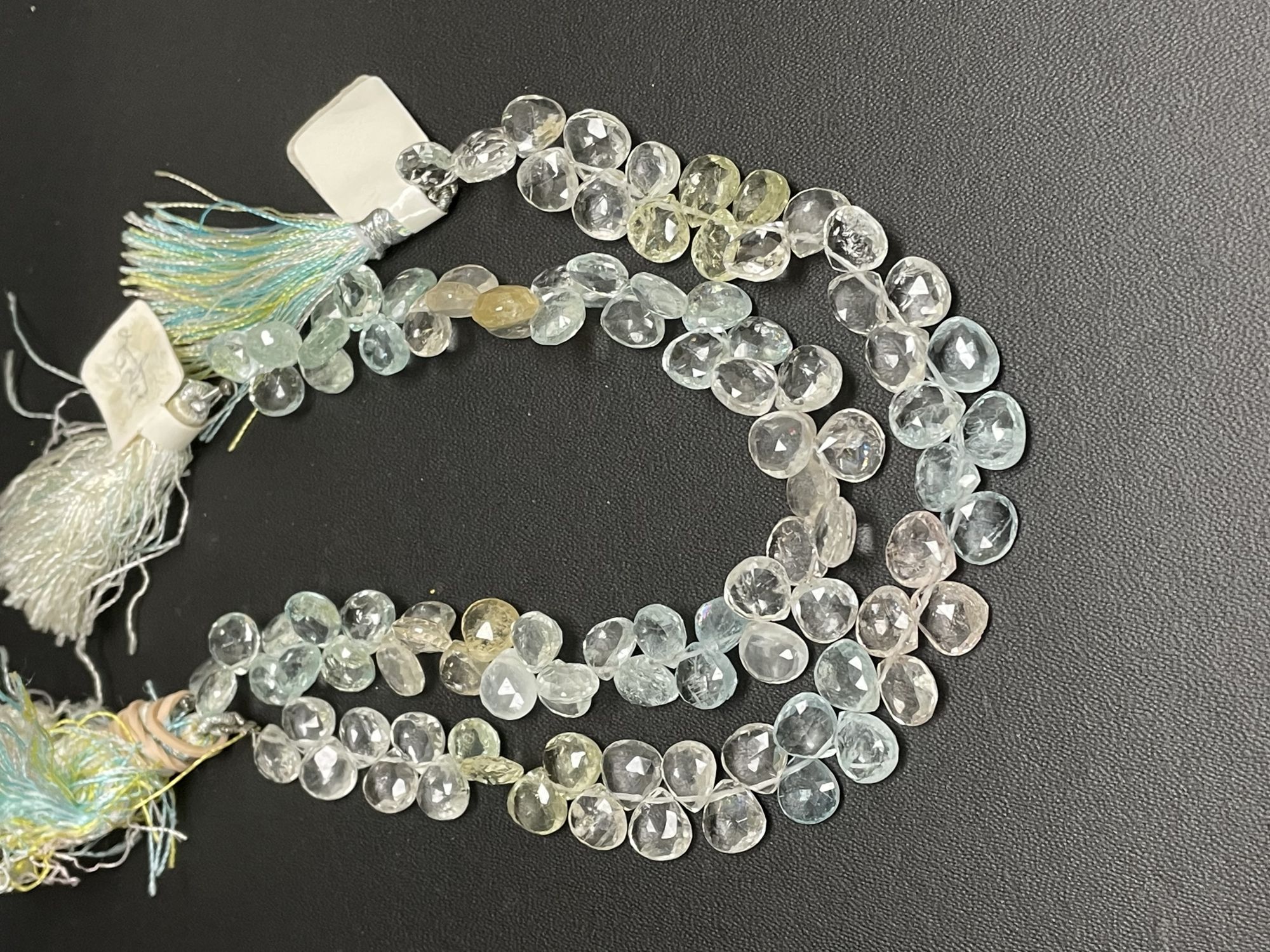 Multi Aquamarine Heart Faceted