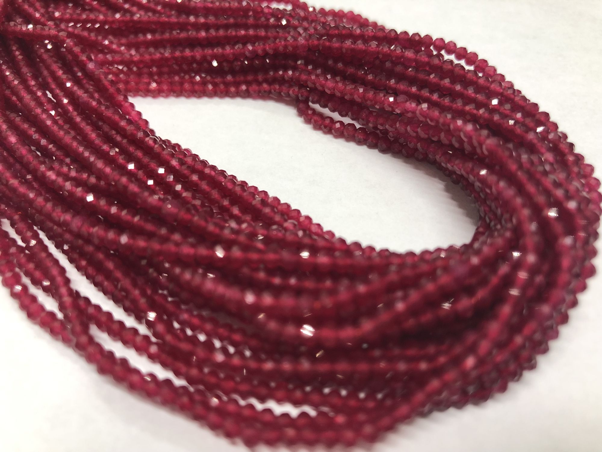 Red Quartz Rondelles Faceted