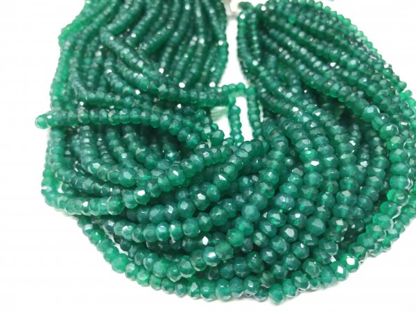 Green Onyx Rondelles Faceted