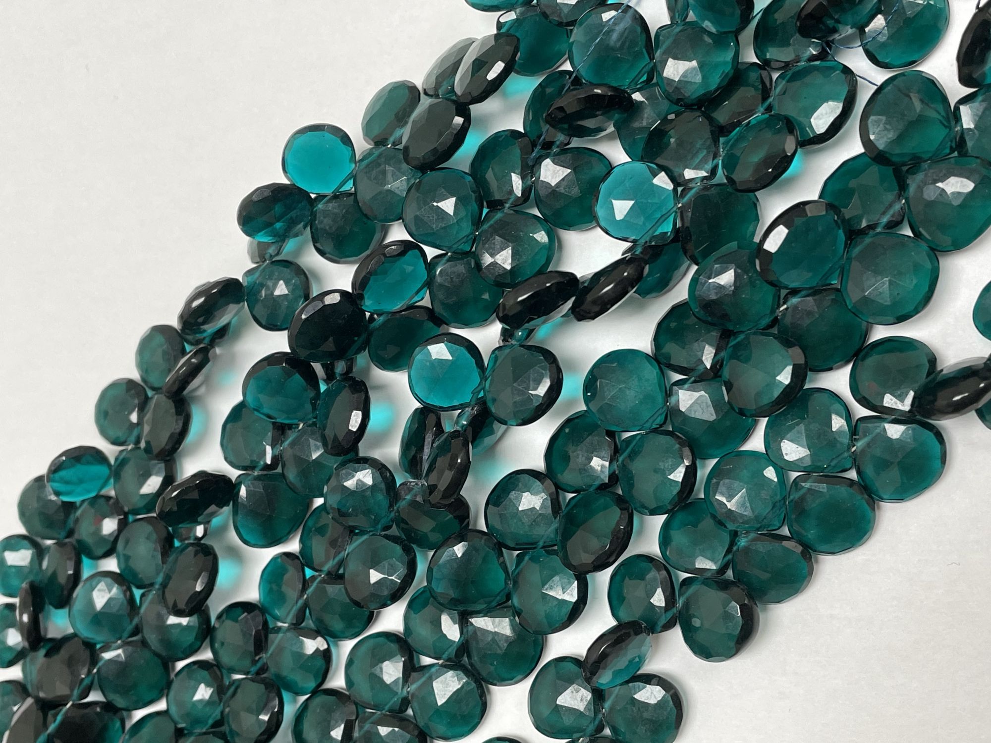 Teal Hydro Quartz Heart Faceted