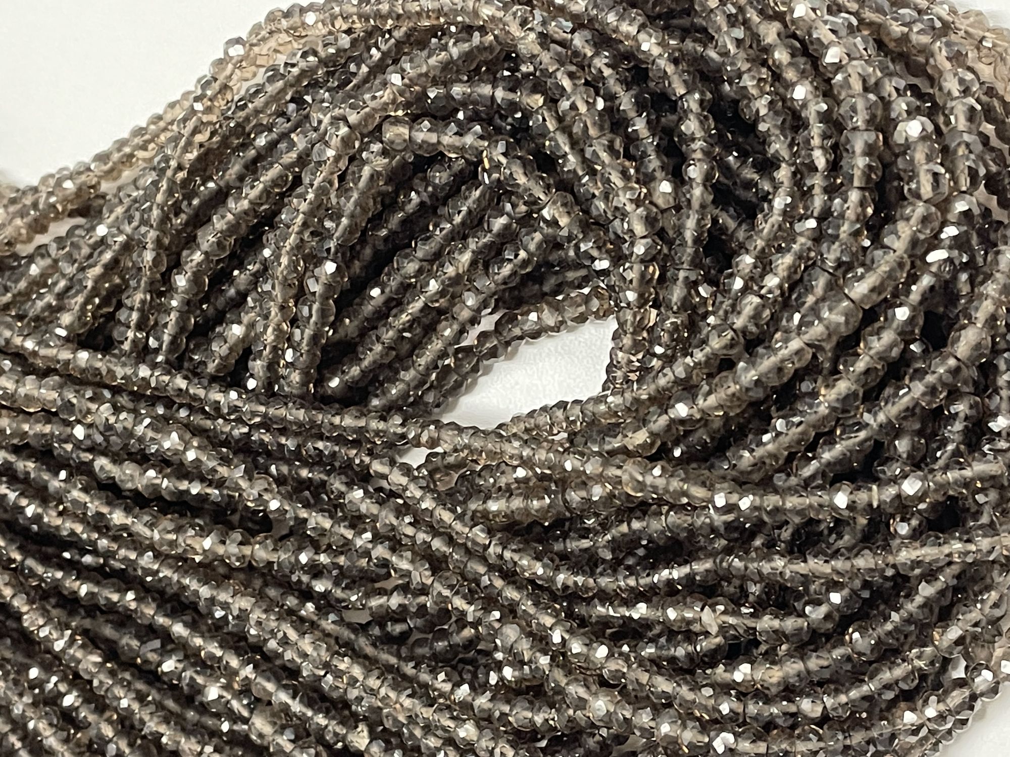Smoky Quartz Rondelle Faceted