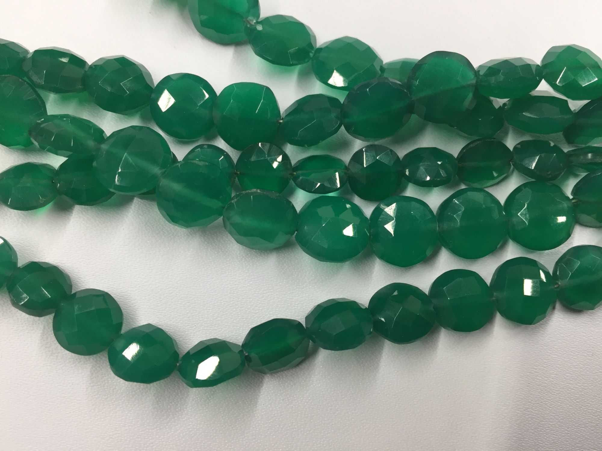 Green Onyx Coin Faceted