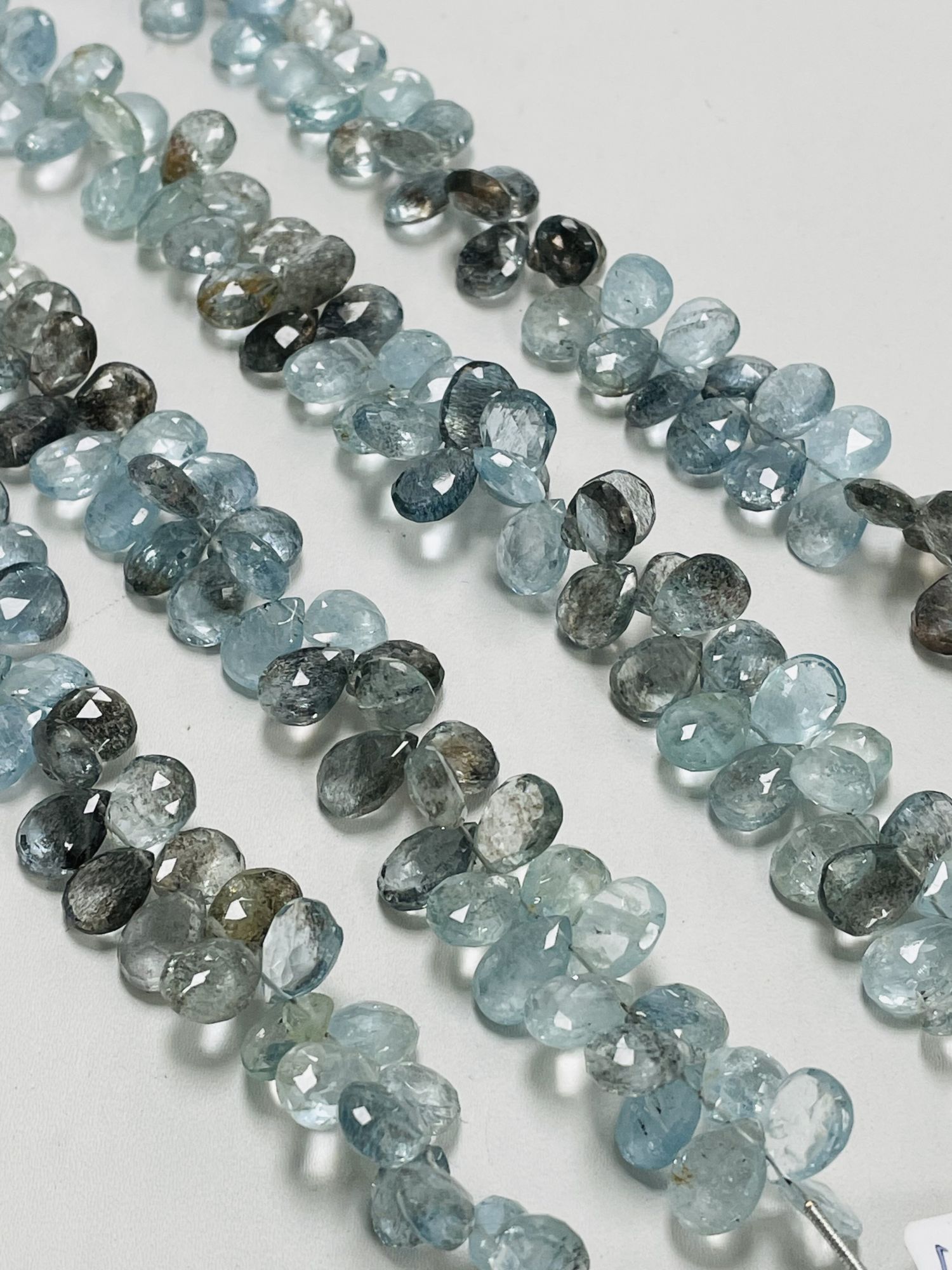 Copper Aquamarine Pears Faceted