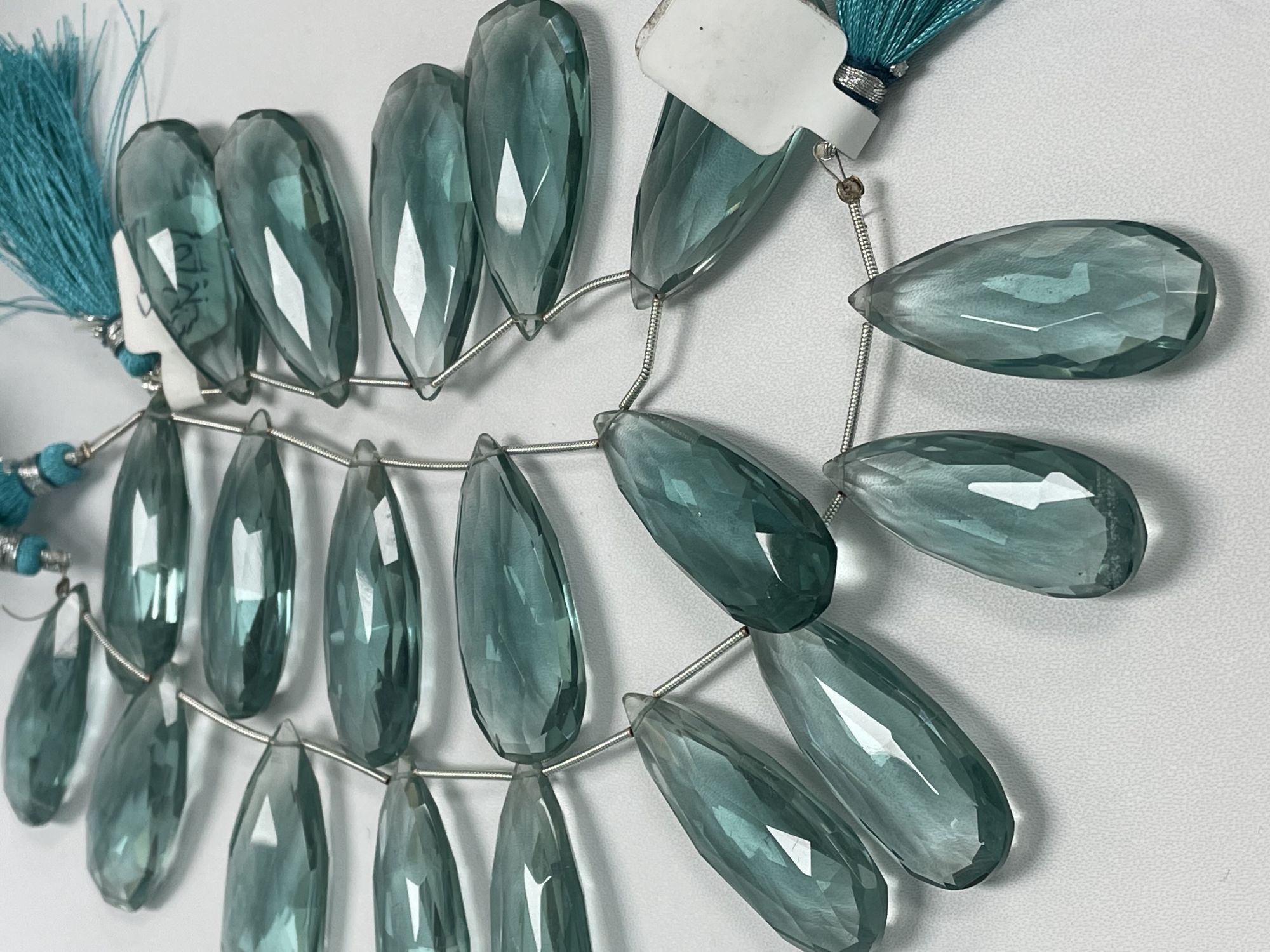 Aquamarine Hydro Quartz Pear Faceted