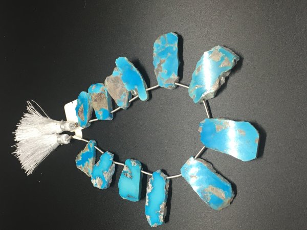 Turquoise Slices Faceted