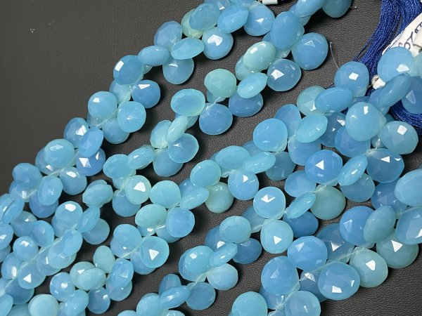 Blue Chalcedony Heart Faceted